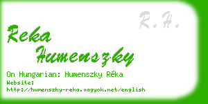 reka humenszky business card